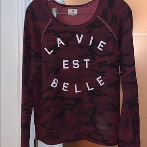 Sundry Red Camo Crewneck